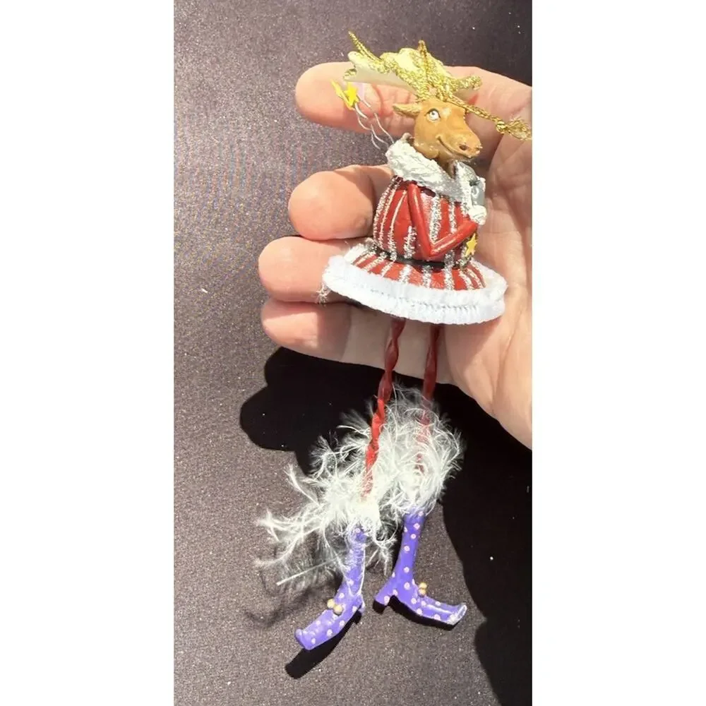 Vintage Katherines Collection Dangle Leg Reindeer Christmas Ornament Rare! -K2